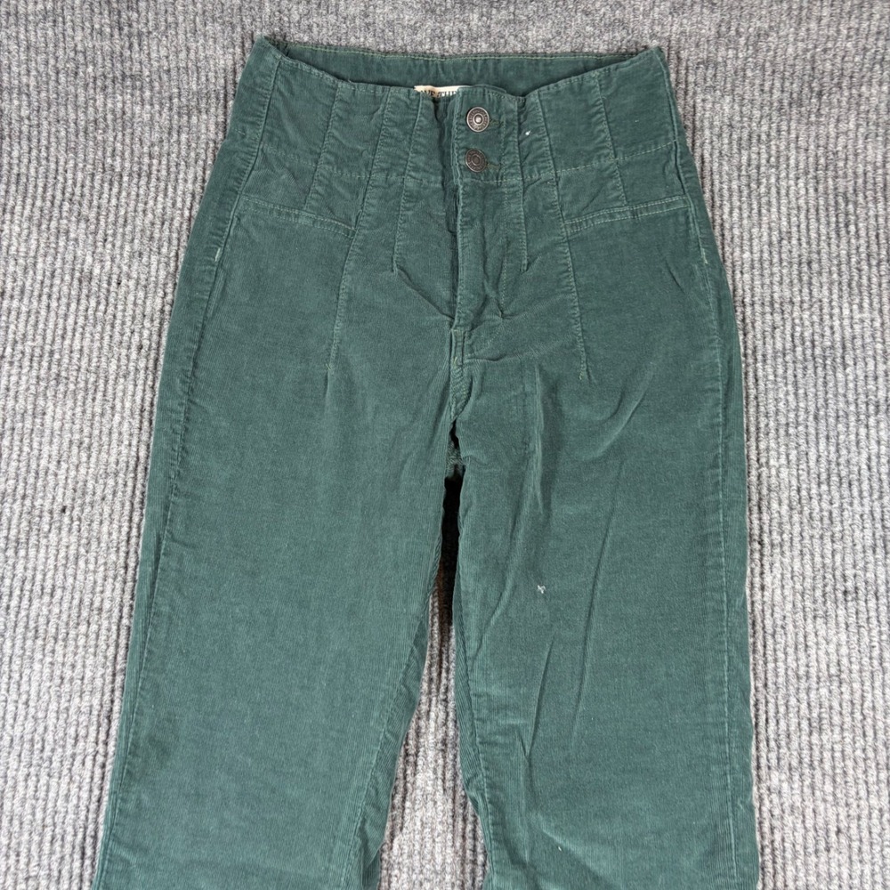 We The Free Free People Green Corduroy Flare Pants High Rise Size 26 - Picture 2 of 8